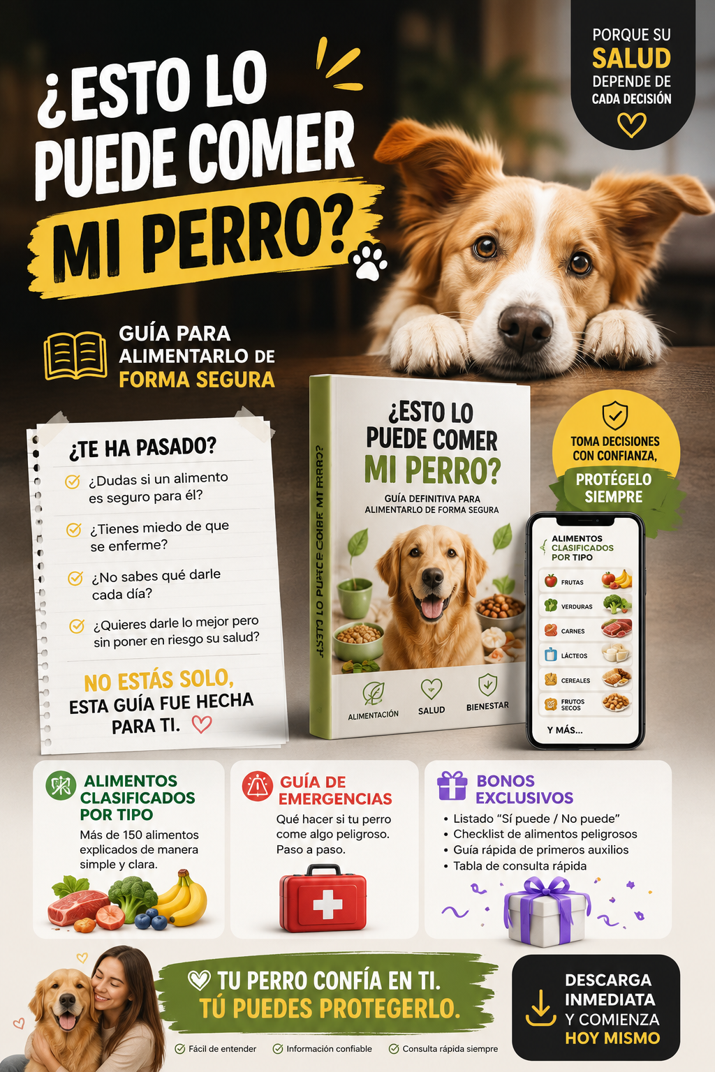 🐶 ¿ESTO LO PUEDE COMER MI PERRO? 📖Guía para alimentarlo de forma segura  🥩Alimentos clasificados por tipo +🚨 Guía de emergencias + 🎁 Bonos exclusivos